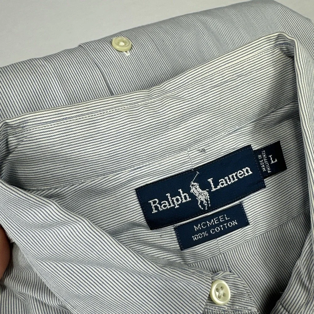 Polo Ralph Lauren Shirt Mens Large McMeel Long Sleeve‎ Button Down Oxford Stripe